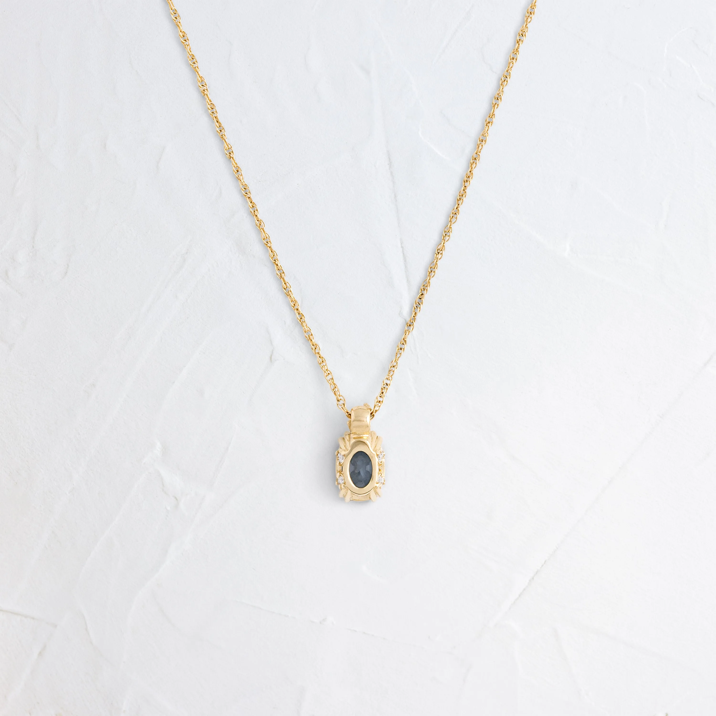 Bewilder Necklace, 0.86ct. Deep Gray-Blue Spinel