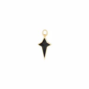 Black Ceramic Inlay New Cross Single Earring Charm