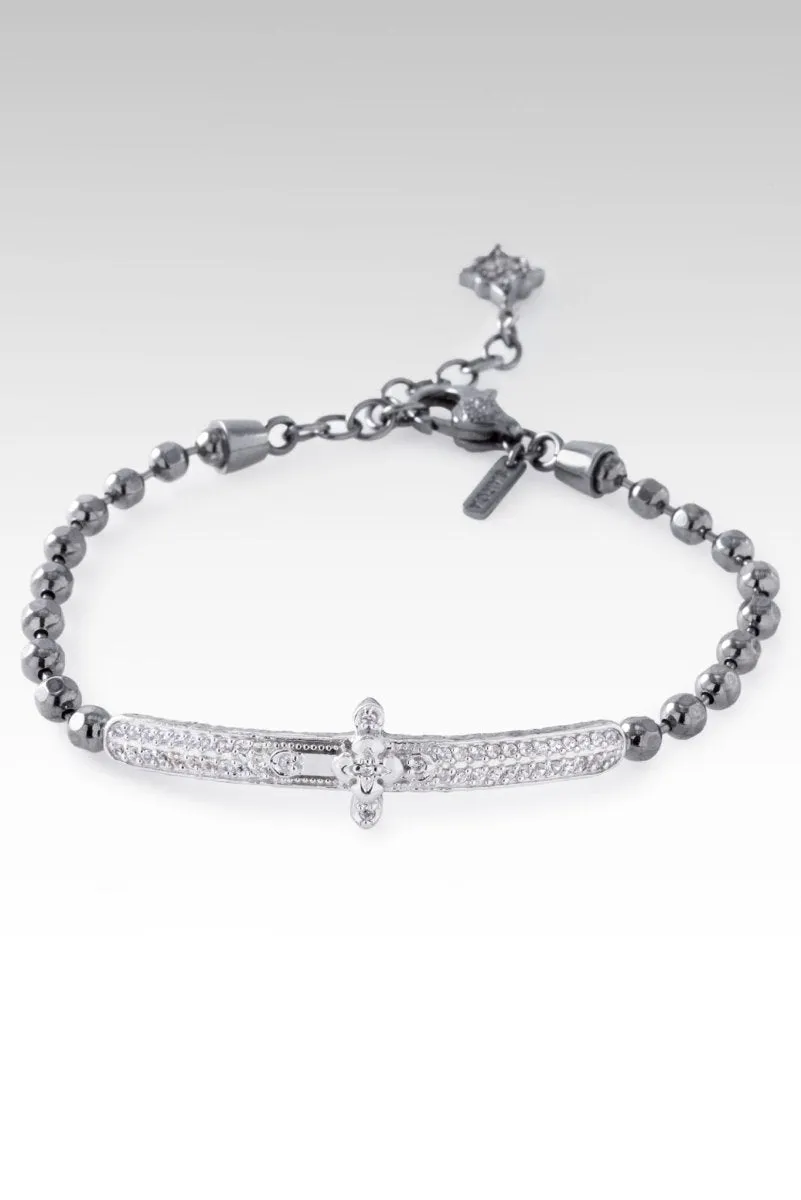 Black Rhodium Message of Hope Bracelet? in White Zircon