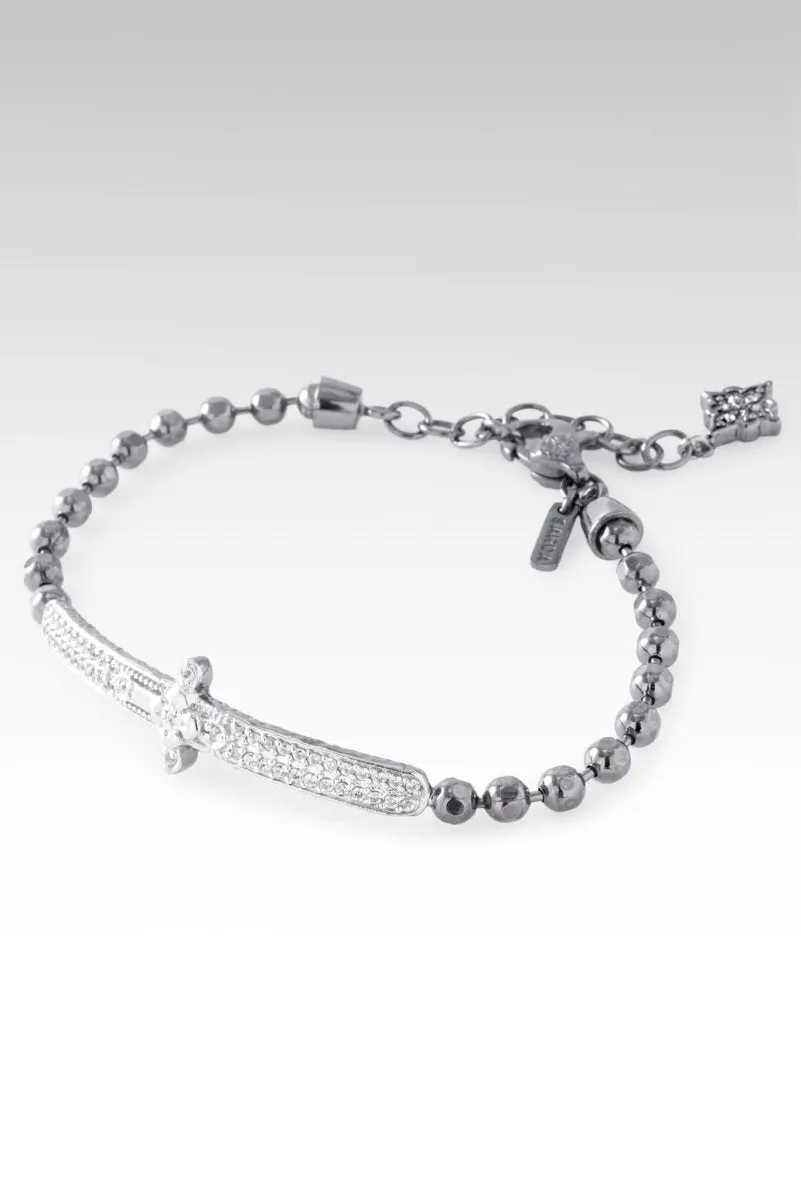 Black Rhodium Message of Hope Bracelet? in White Zircon