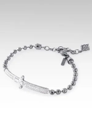 Black Rhodium Message of Hope Bracelet? in White Zircon