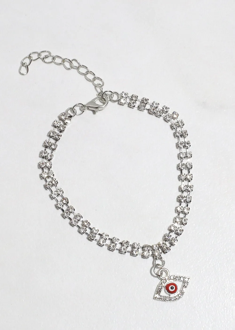 Bling Evil Eye Chain Bracelet