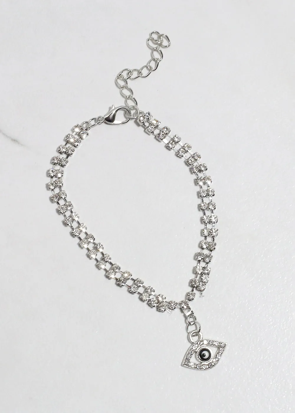 Bling Evil Eye Chain Bracelet