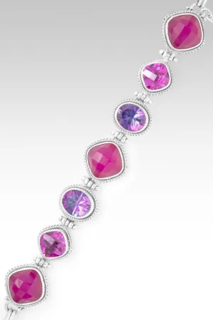 Bloom and Shine Bracelet? in Wild Raspberry Chalcedony, Xanadu? Mystic Quartz & Magenta Lab Created Sapphire