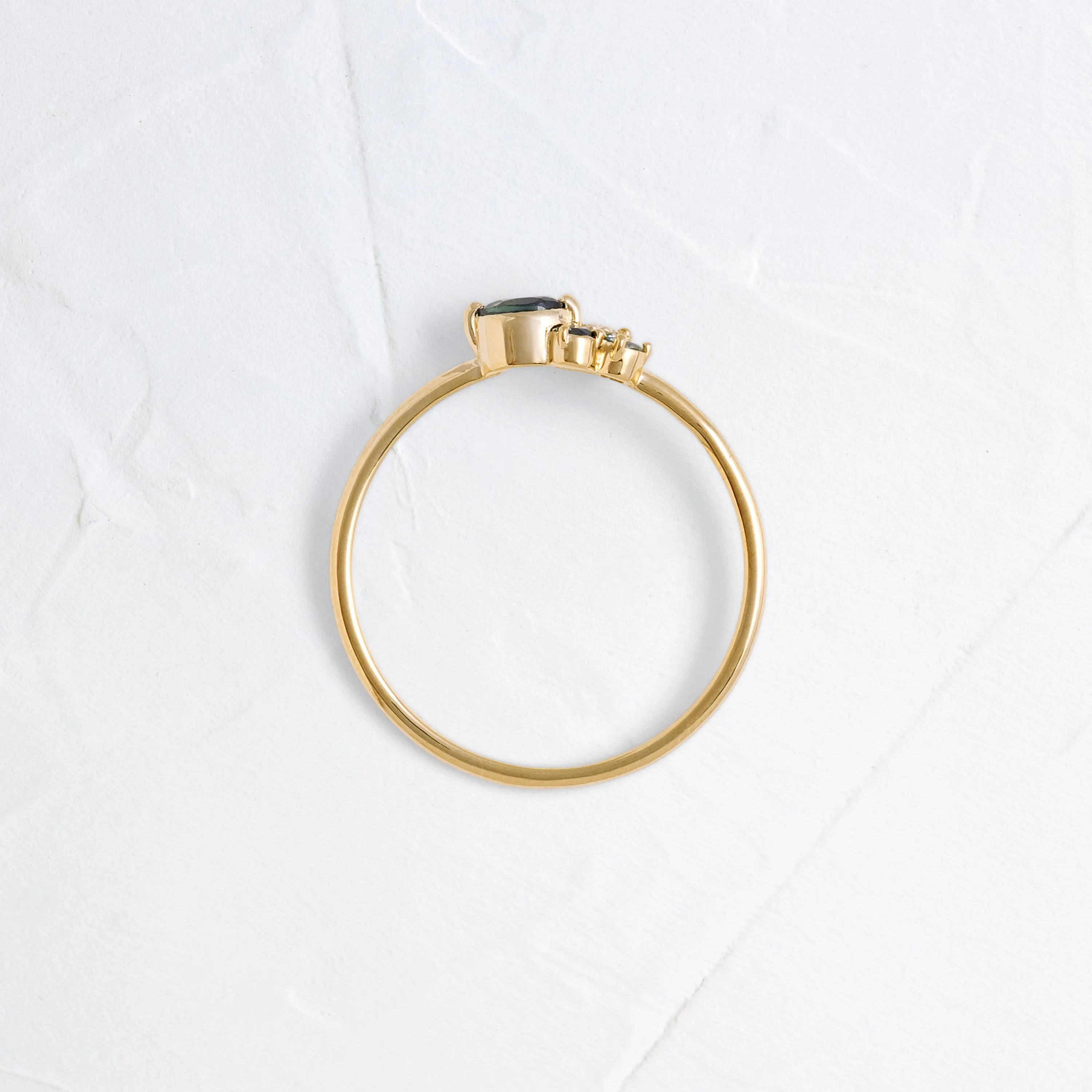 Bubbled Mini Cluster Ring in Evergreen