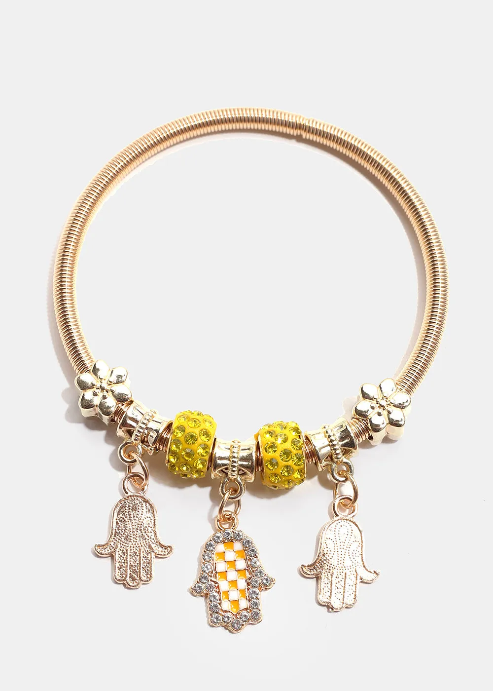 Checkered Hamsa Hand Bangle