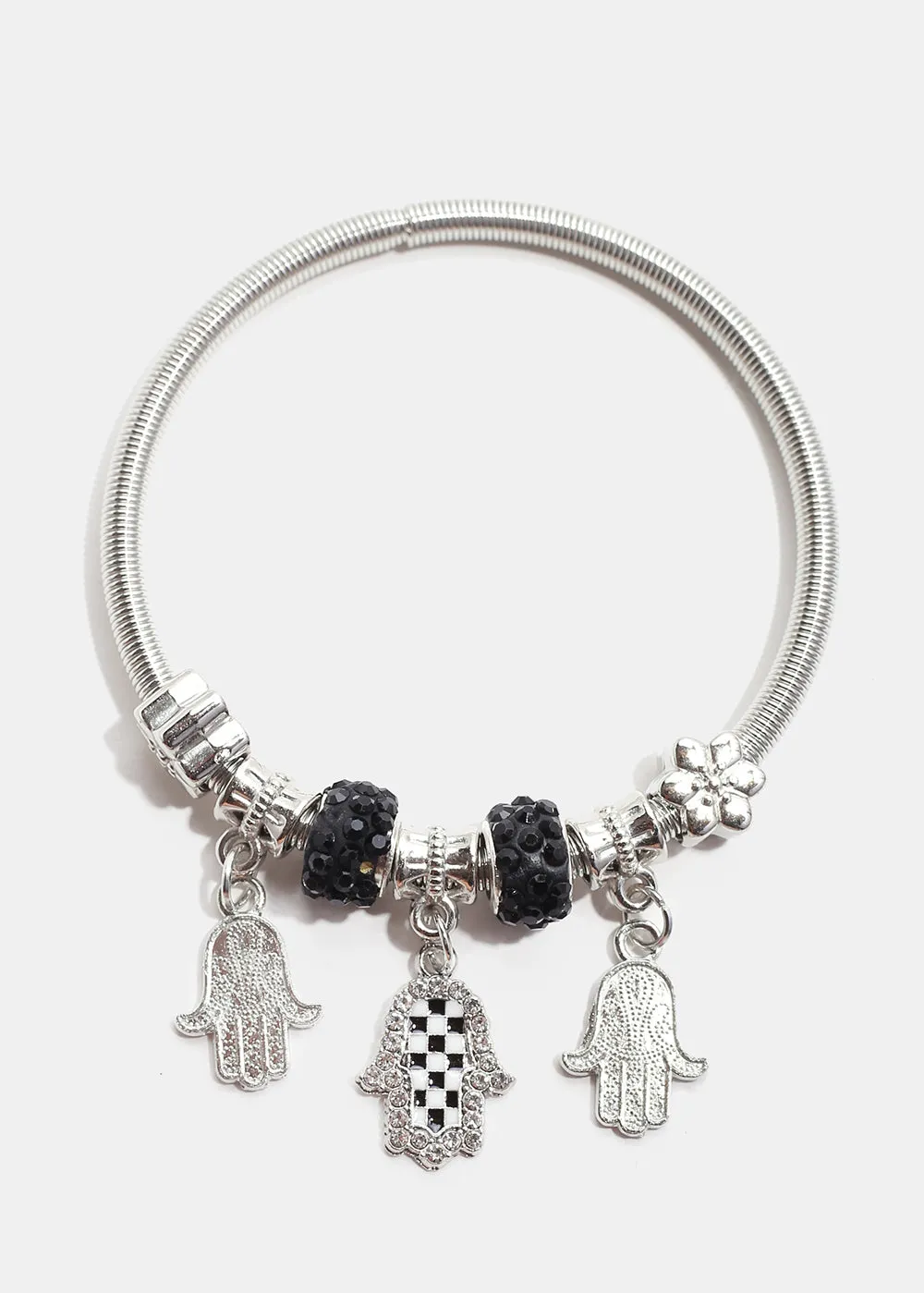 Checkered Hamsa Hand Bangle