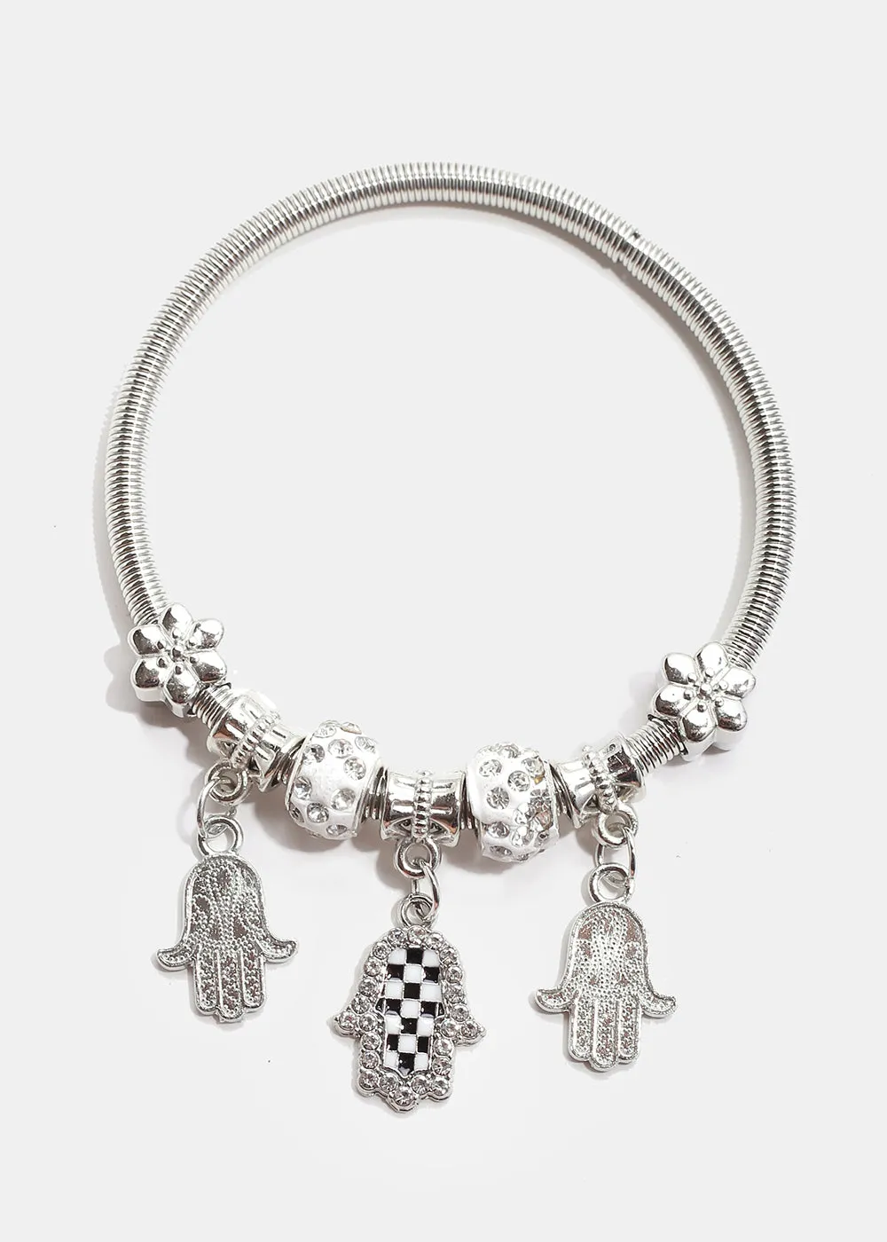 Checkered Hamsa Hand Bangle
