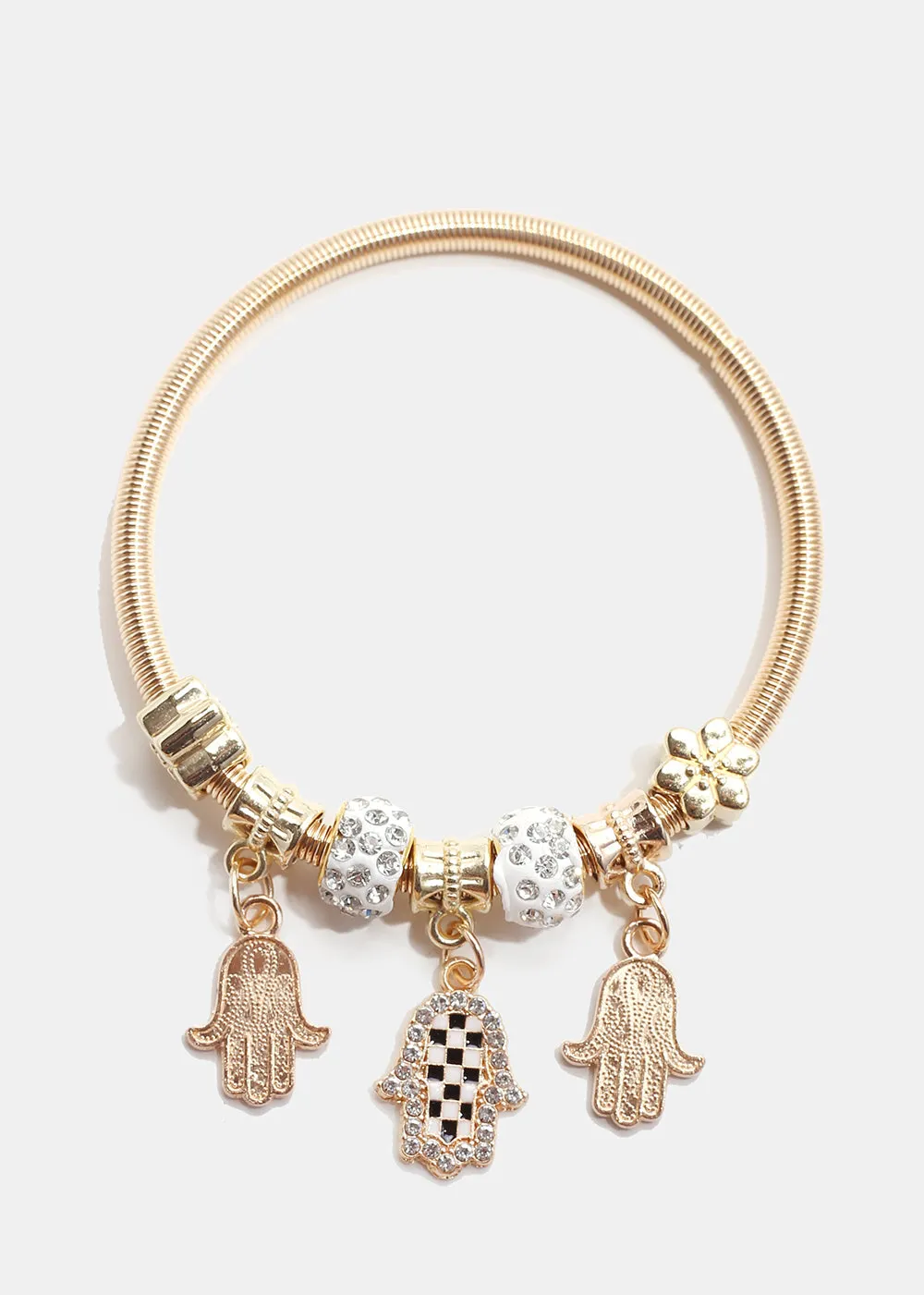 Checkered Hamsa Hand Bangle