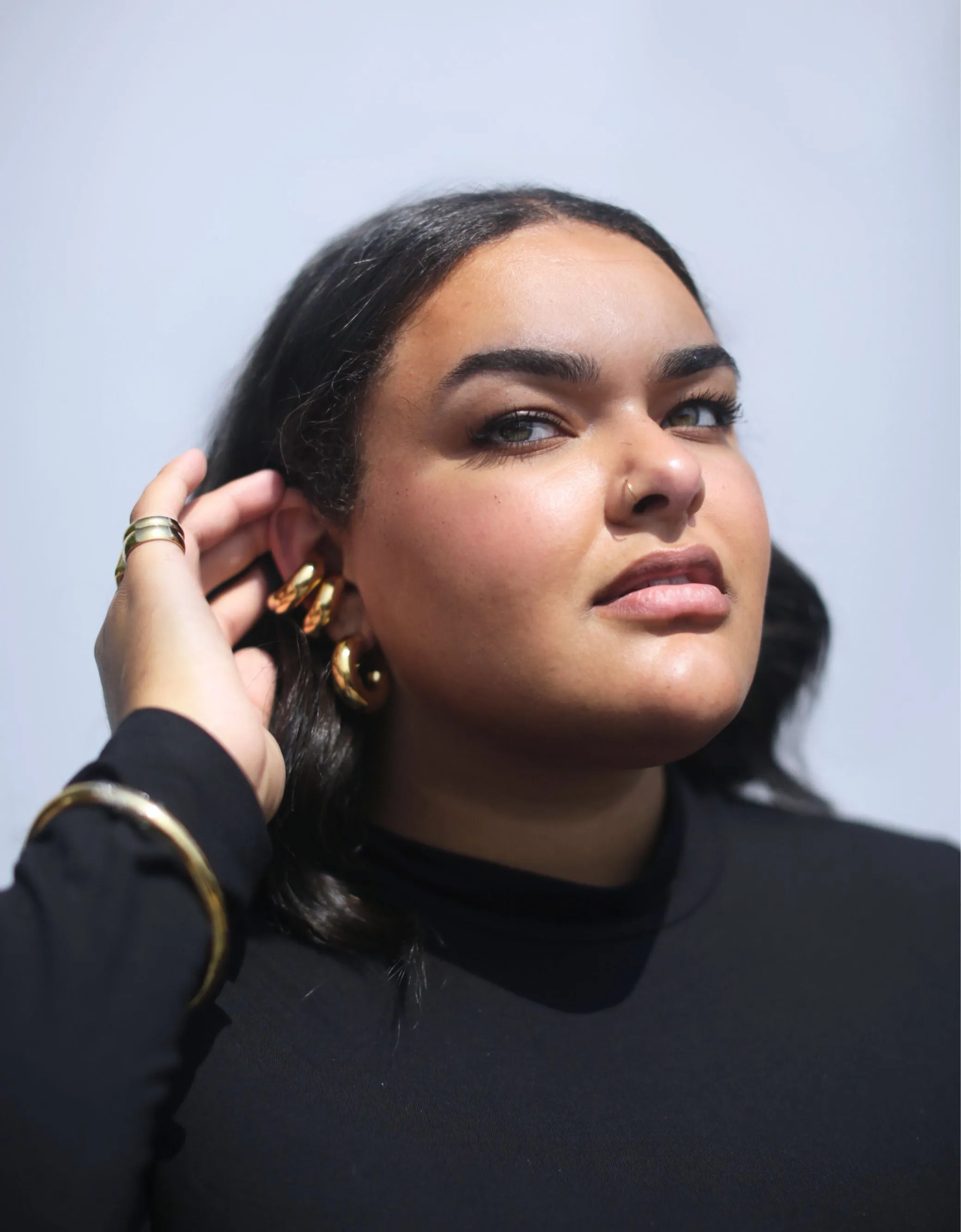 Chunky 1" Gold Hoop Earrings