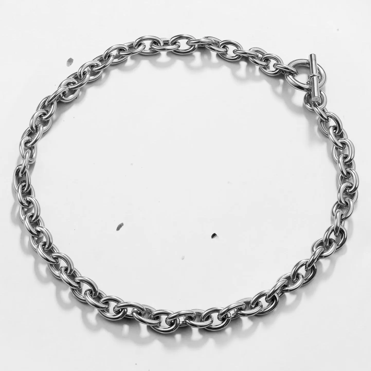 Chunky Chain T-bar Choker Necklace