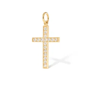 Cross Pav?? 18K Gold Pendant w. Diamonds