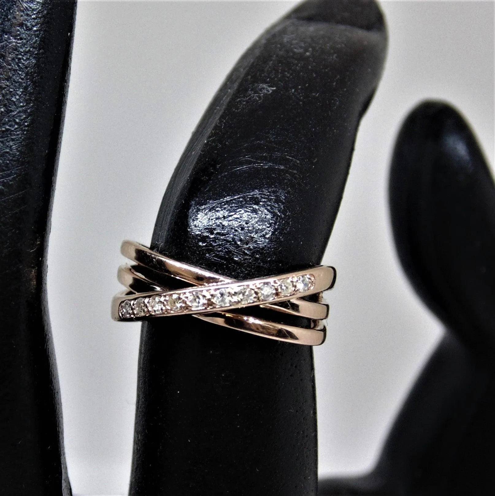 Crossover Diamond Ring 14K Rose Gold