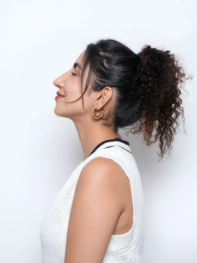 Curly Hair Topknot Extensions ?C Wrap Around