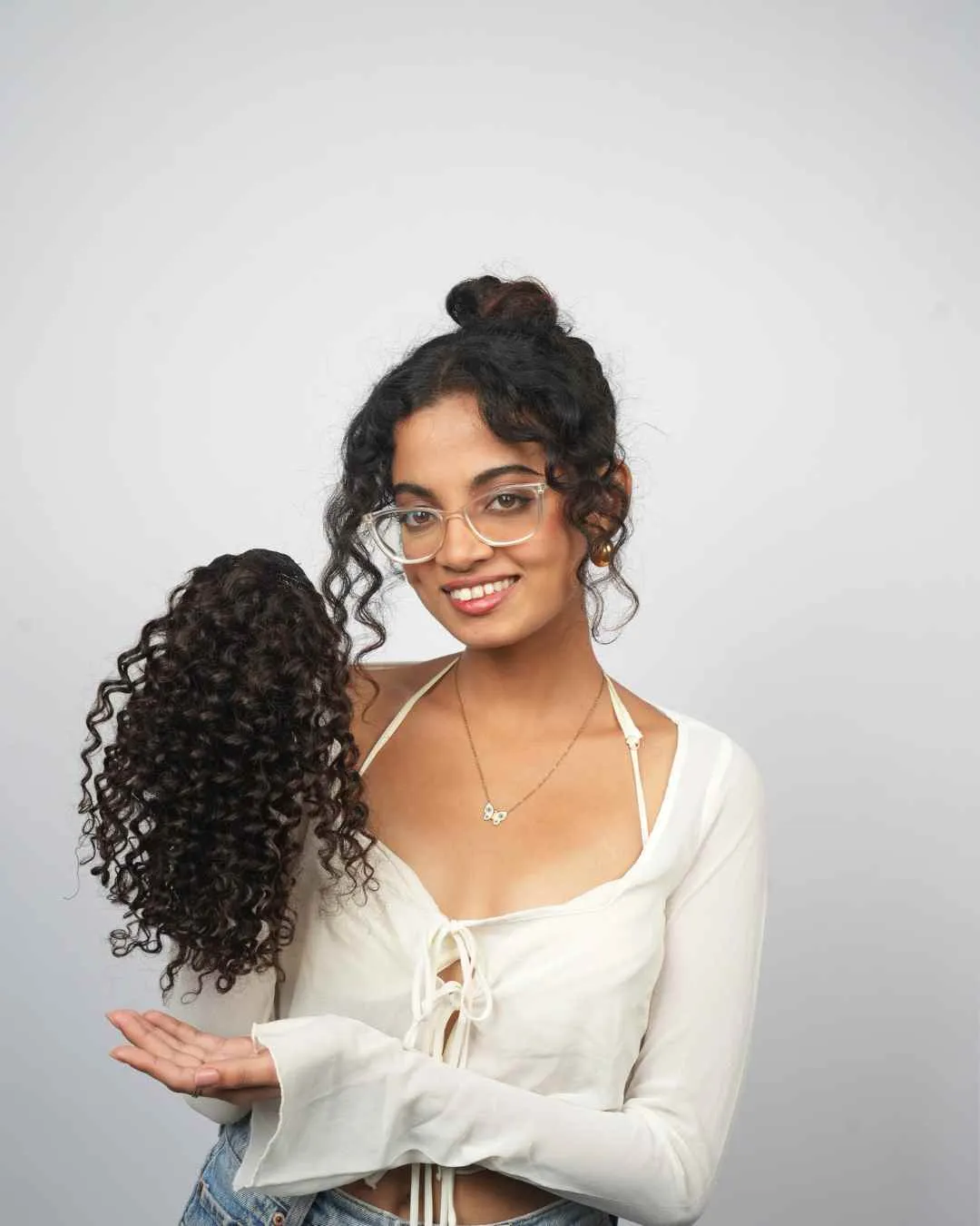 Curly Hair Topknot Extensions ?C Wrap Around