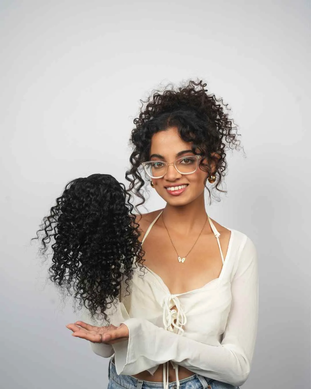 Curly Hair Topknot Extensions ?C Wrap Around