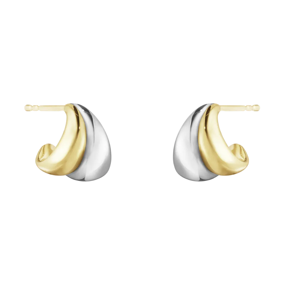 Curve 18K Gold and Silver Studs