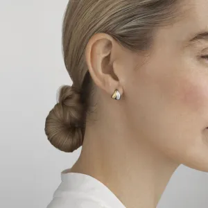 Curve 18K Gold and Silver Studs