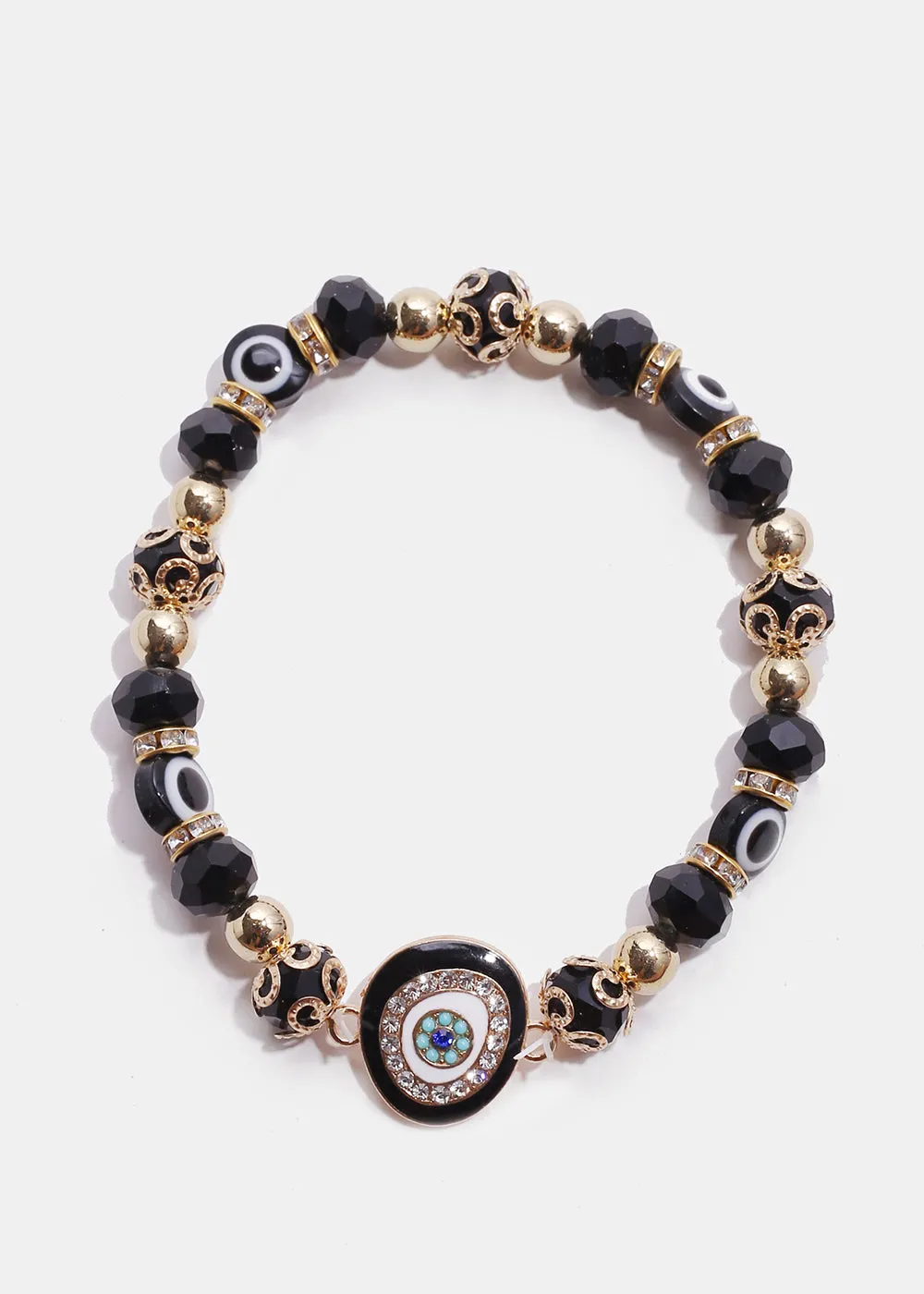 Dark Colored Evil Eye Bead Bracelet