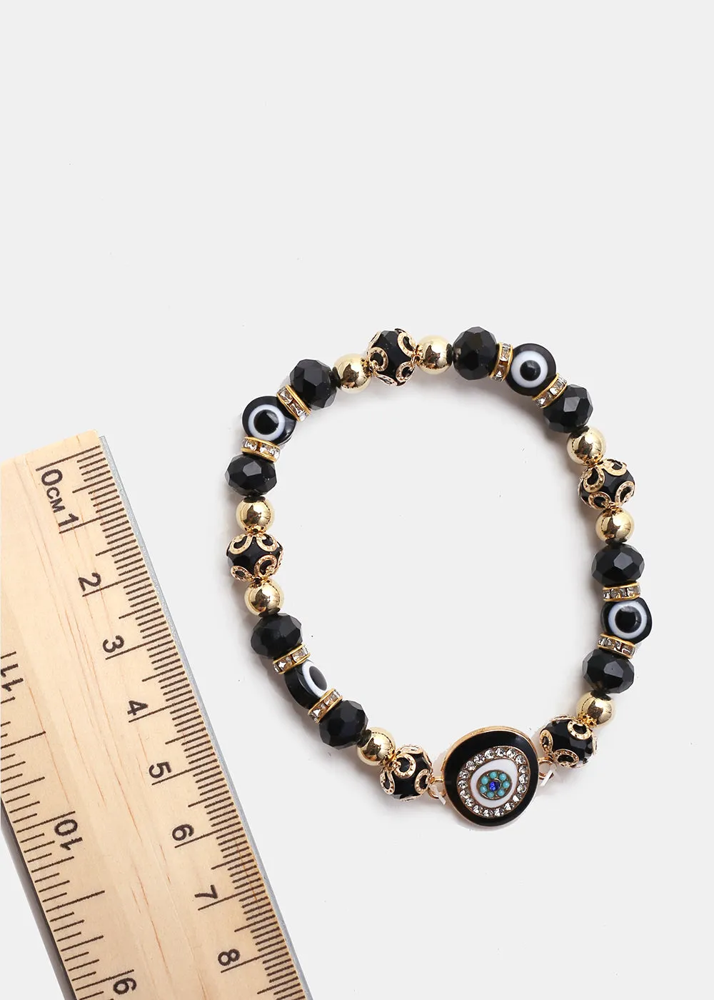 Dark Colored Evil Eye Bead Bracelet
