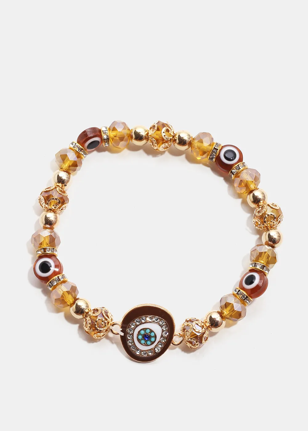 Dark Colored Evil Eye Bead Bracelet