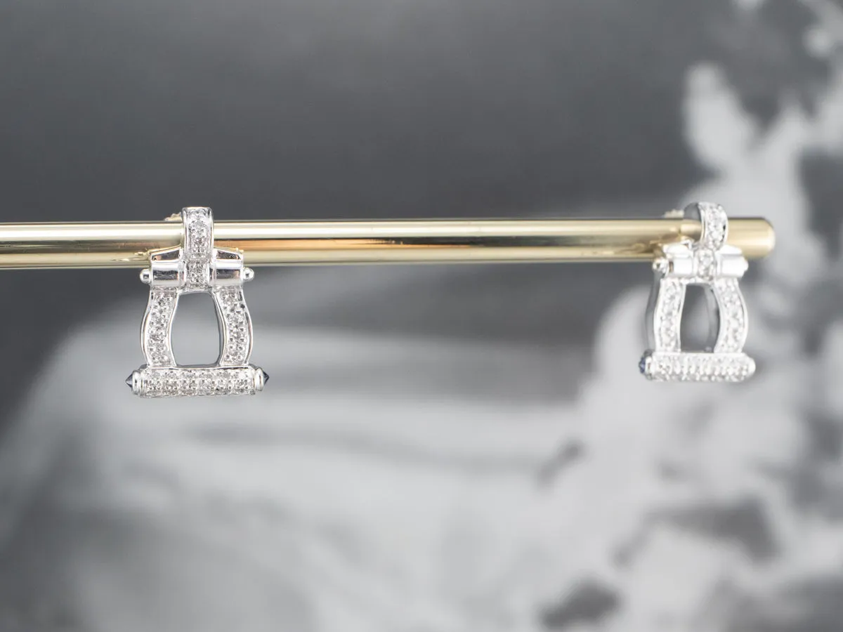 Diamond 18K White Gold Drop Earrings
