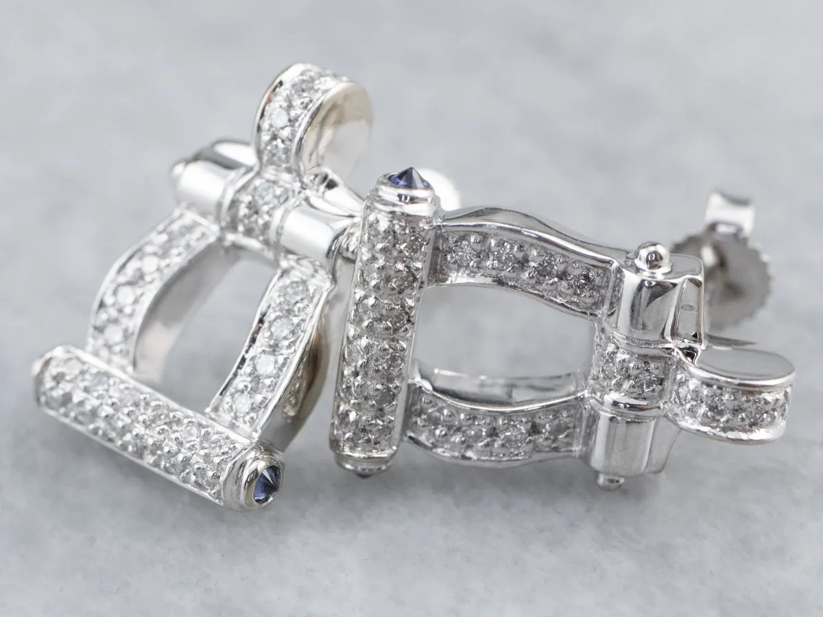 Diamond 18K White Gold Drop Earrings