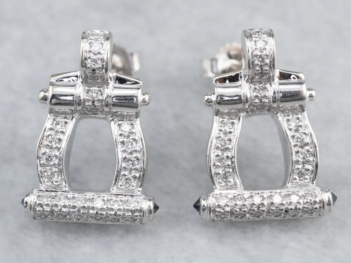 Diamond 18K White Gold Drop Earrings