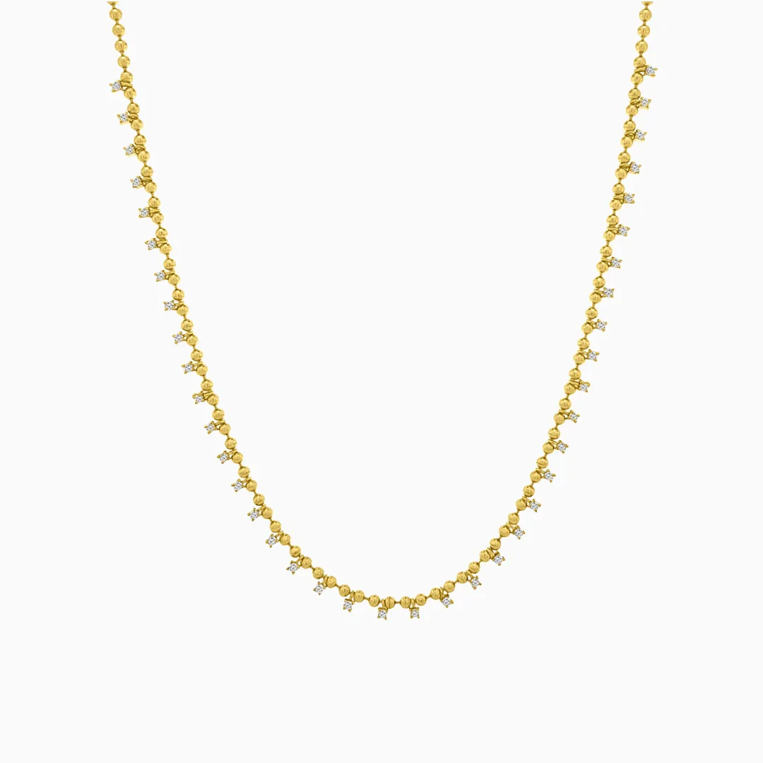 Diamond Drop Bead Necklace