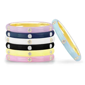 Diamond Enamel Stacking Rings