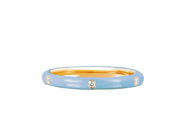 Diamond Enamel Stacking Rings
