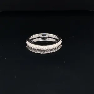 Diamond Stackable Slender Wedding Band in 18k White Gold - (#99-RGDIA 657302)