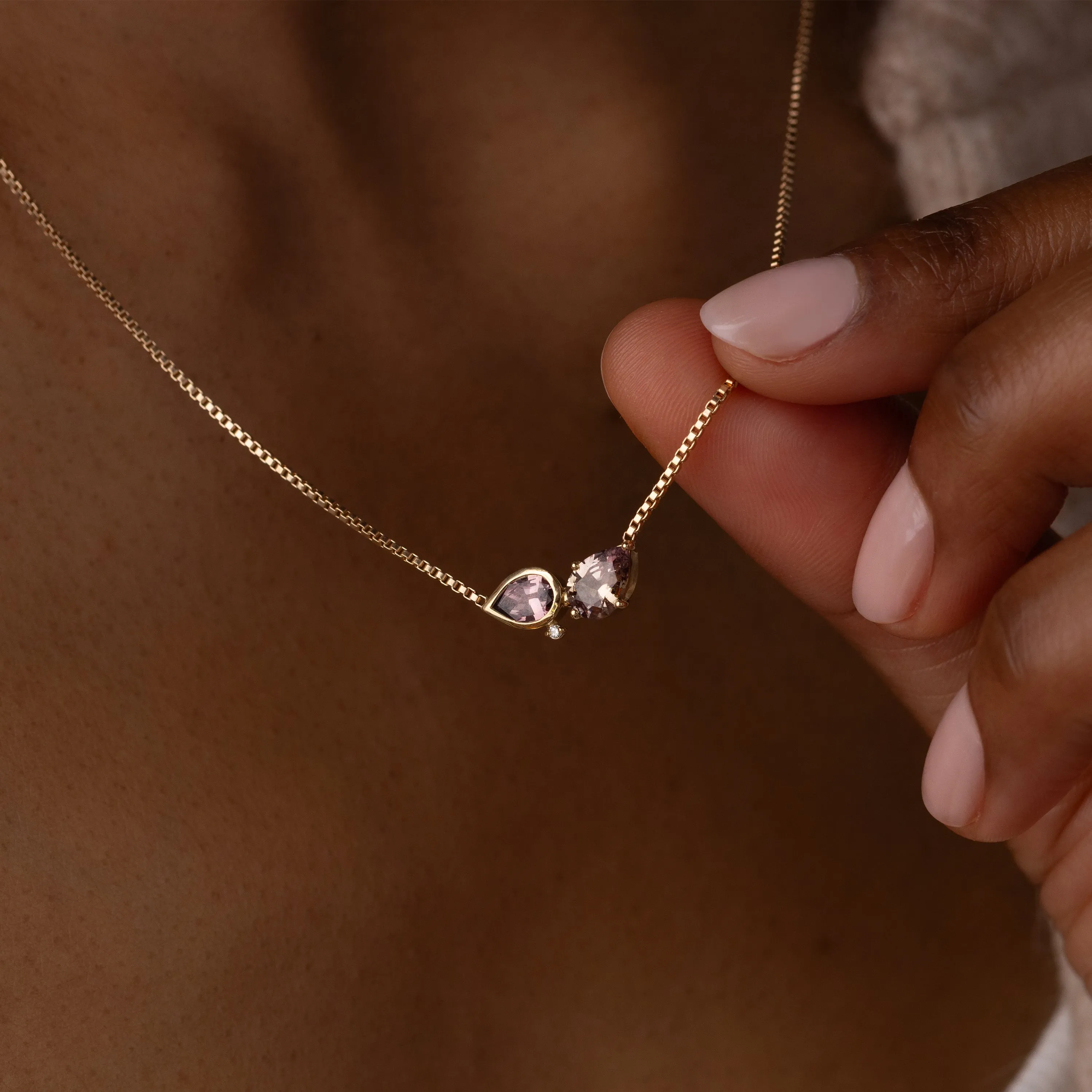 Divide Necklace in Warm Sapphire