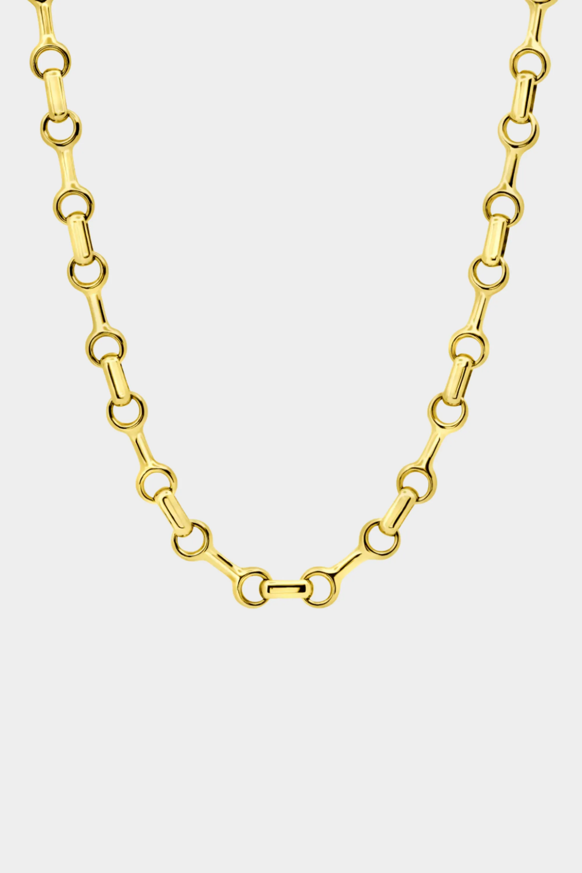 Double Beam Necklace, Yellow Gold