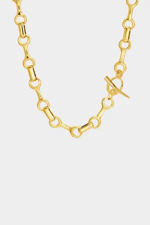 Double Beam Necklace, Yellow Gold