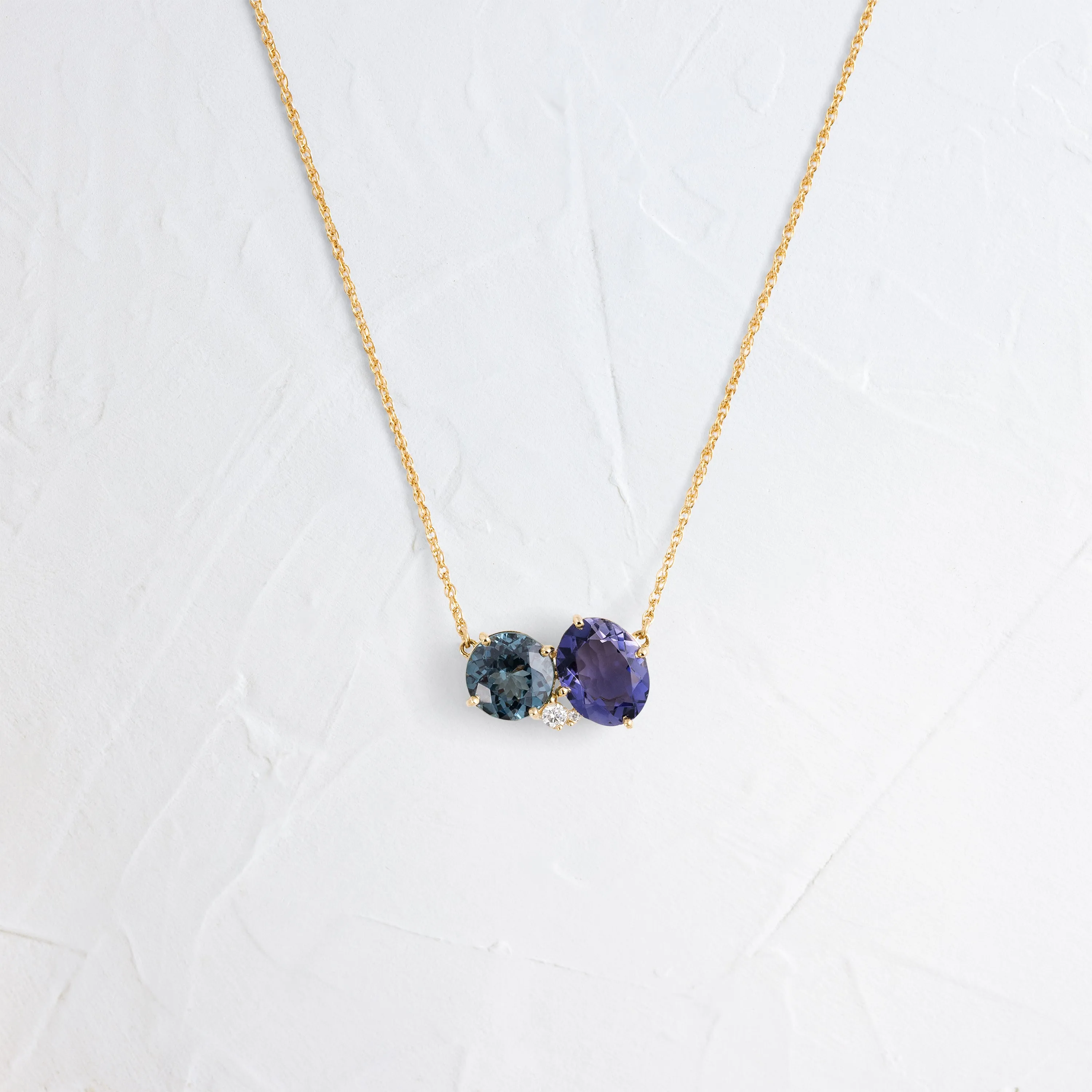 Duo Necklace, 1.95ctw. Spinel and Iolite