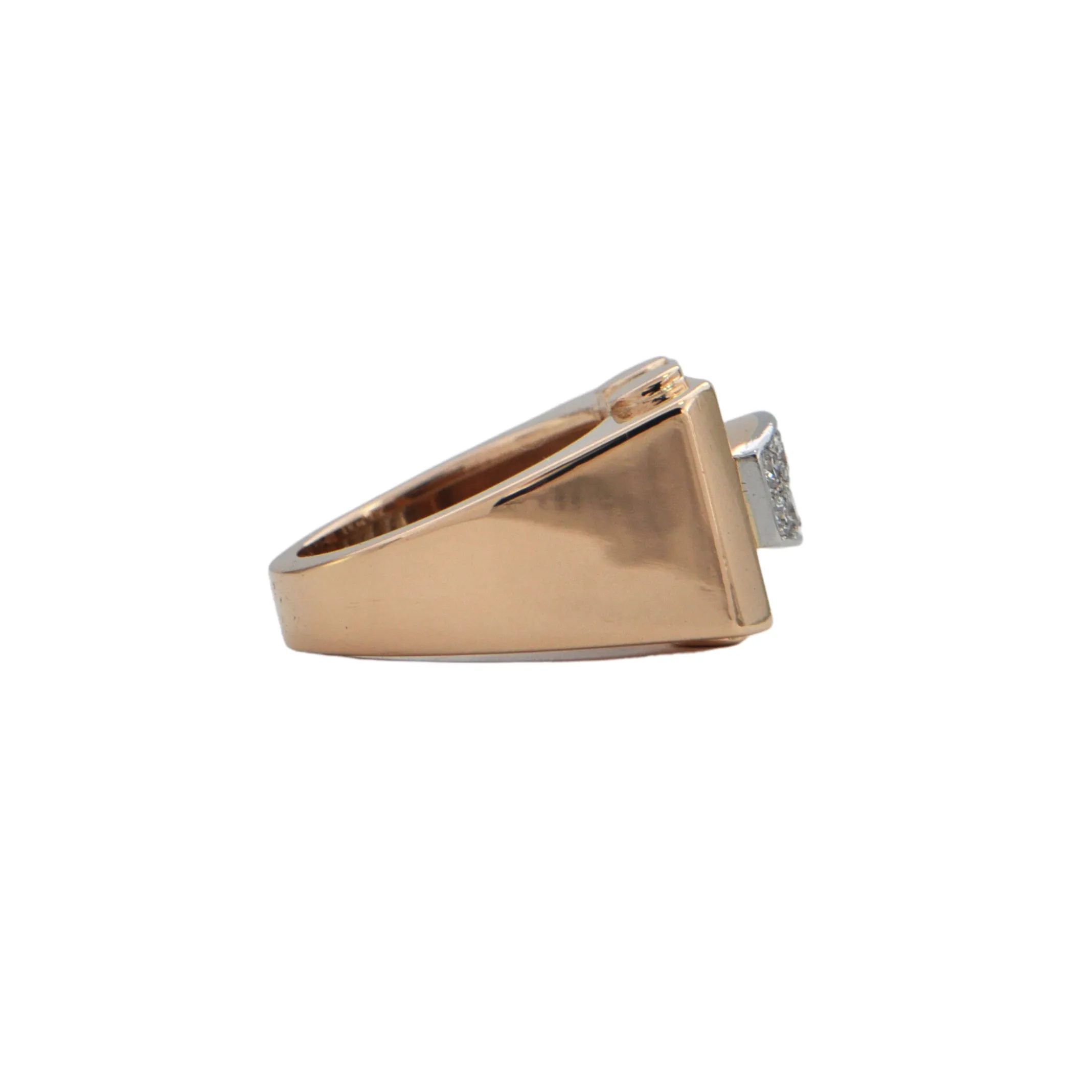 Early Retro French Diamond 18k Rose Gold Ring (C.1930)