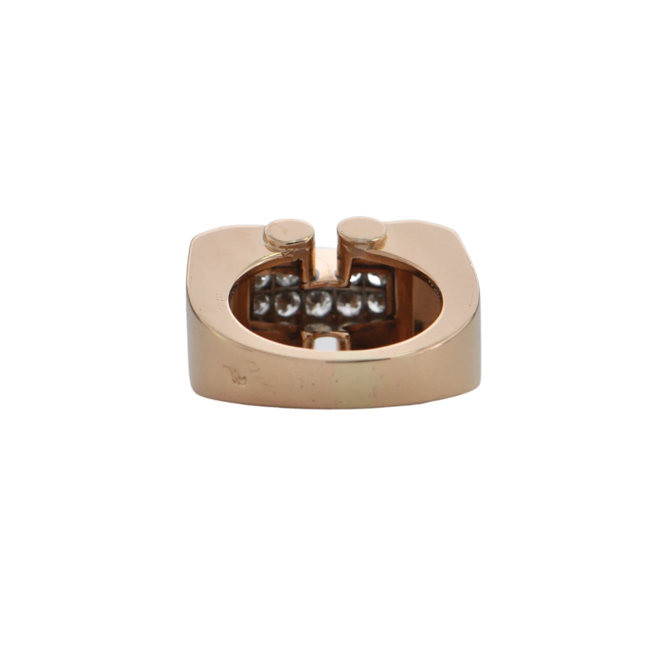 Early Retro French Diamond 18k Rose Gold Ring (C.1930)