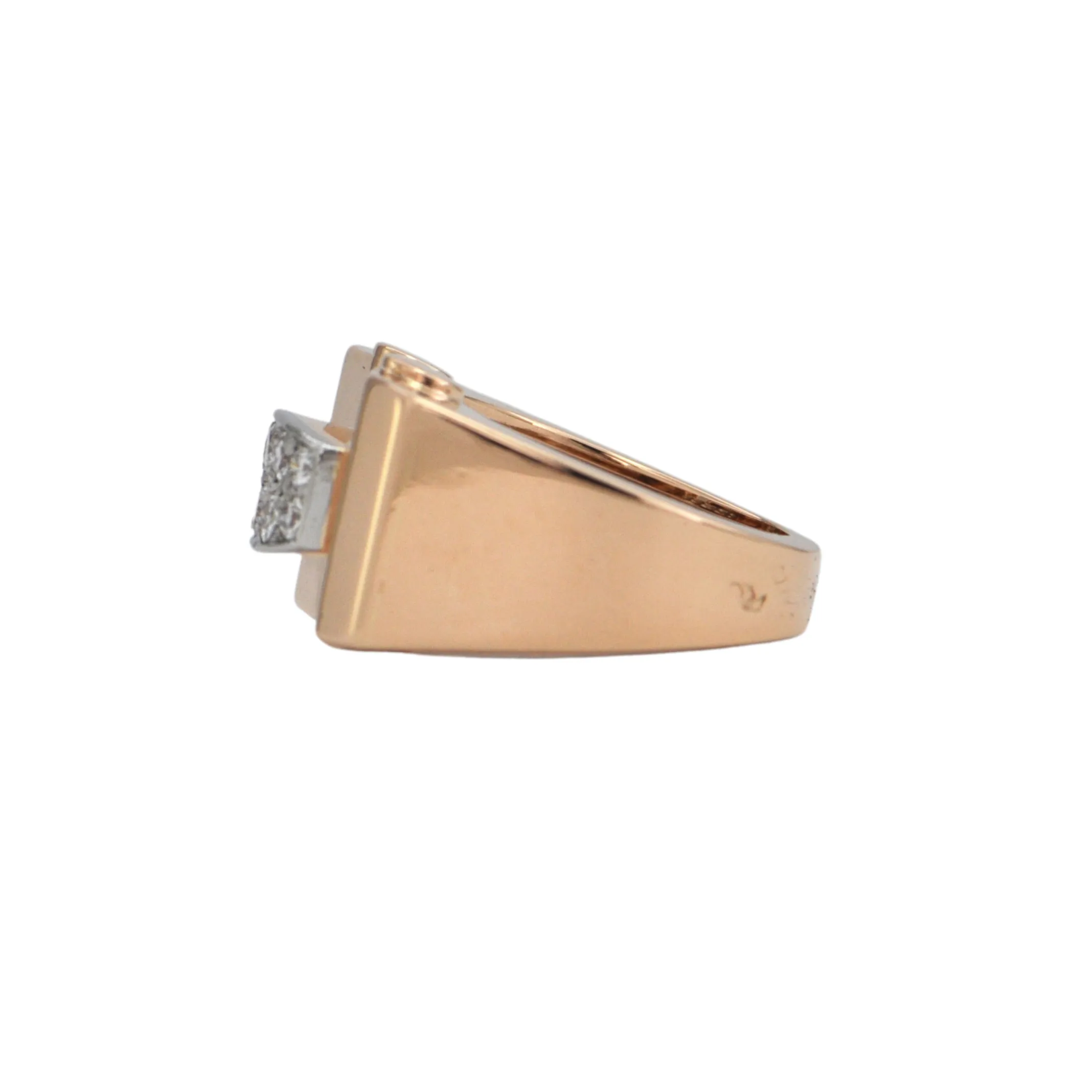 Early Retro French Diamond 18k Rose Gold Ring (C.1930)