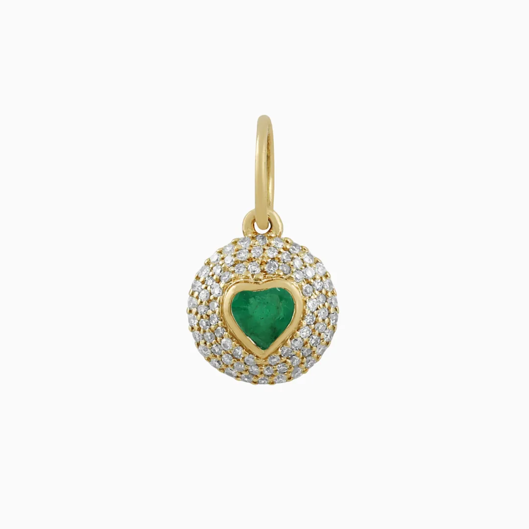 Emerald Heart & Diamond Charm