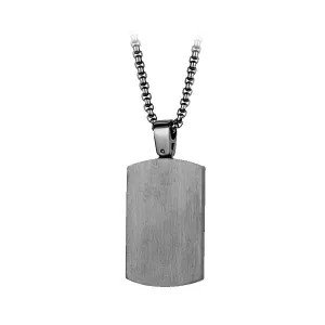 Engravable- Stainless Steel Gun Metal Tag Necklace