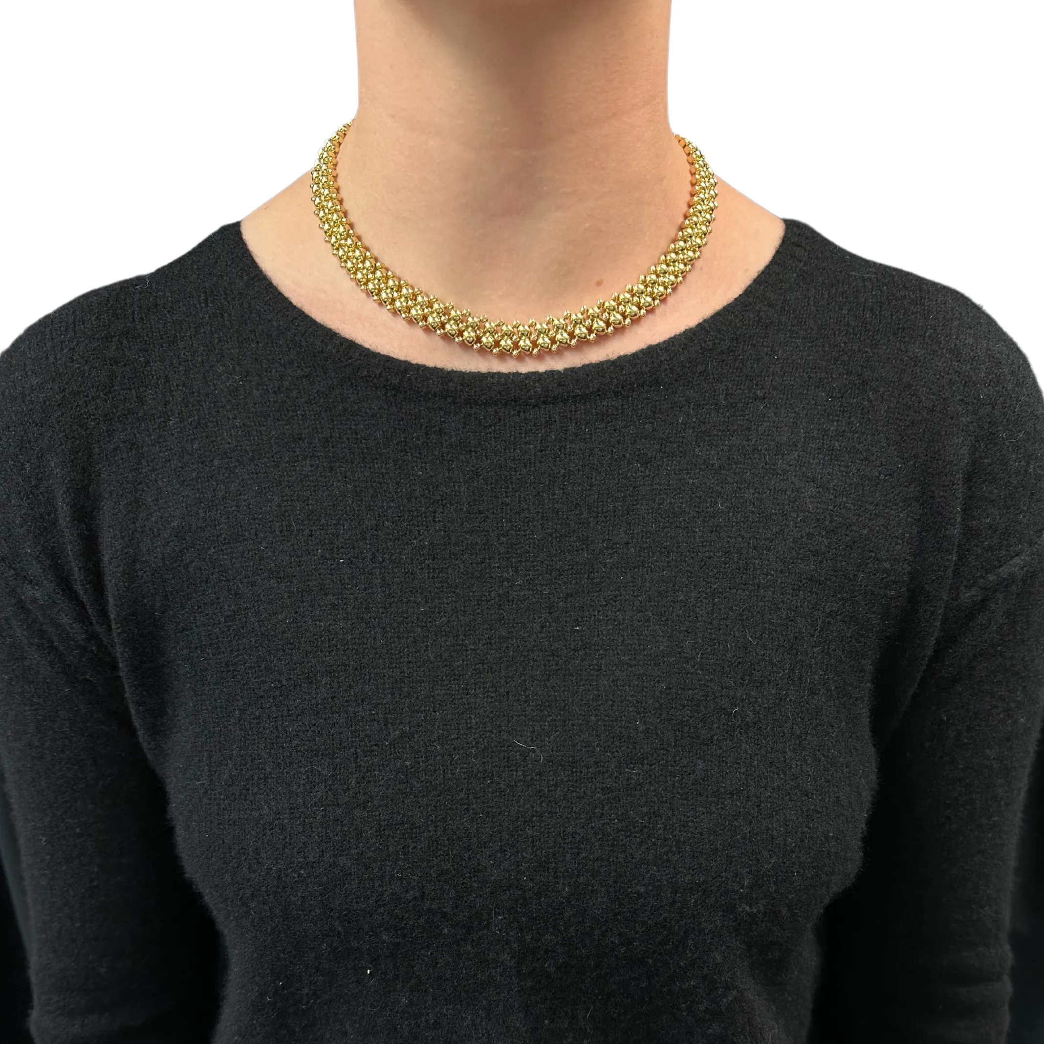 Estate Chimento 18K Gold Flexible Fancy Link Necklace