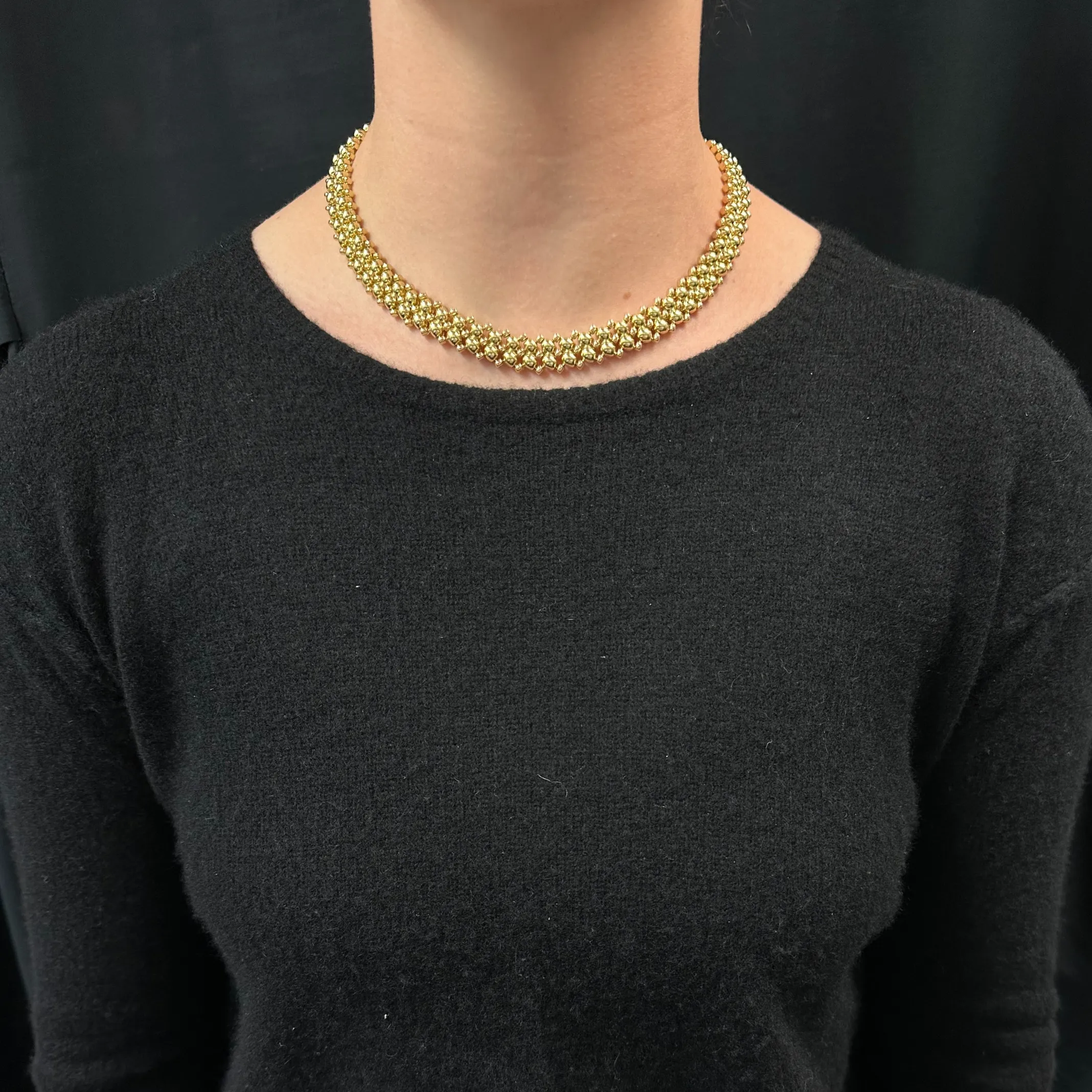 Estate Chimento 18K Gold Flexible Fancy Link Necklace