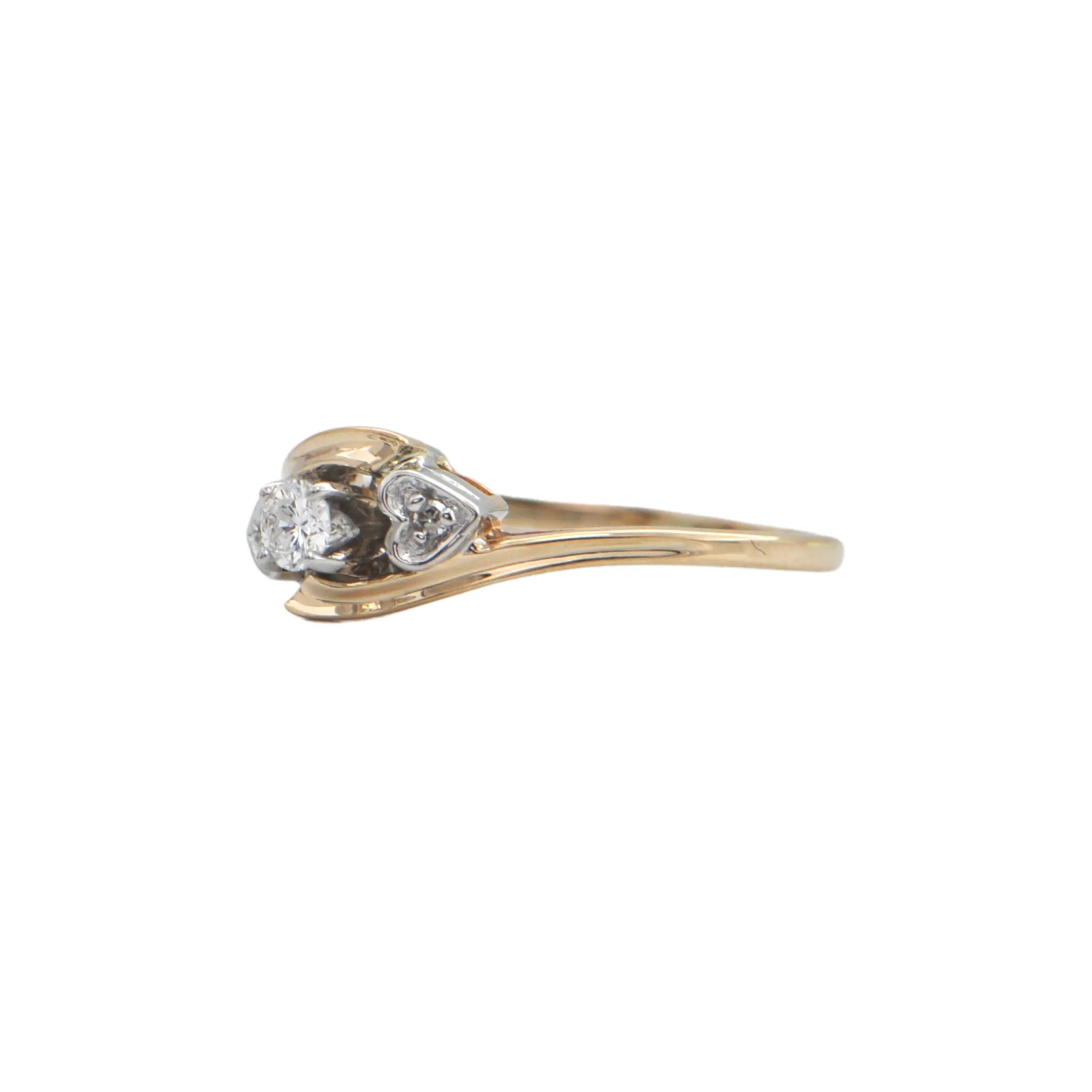 Estate Diamond 14K Gold Trilogy Ring
