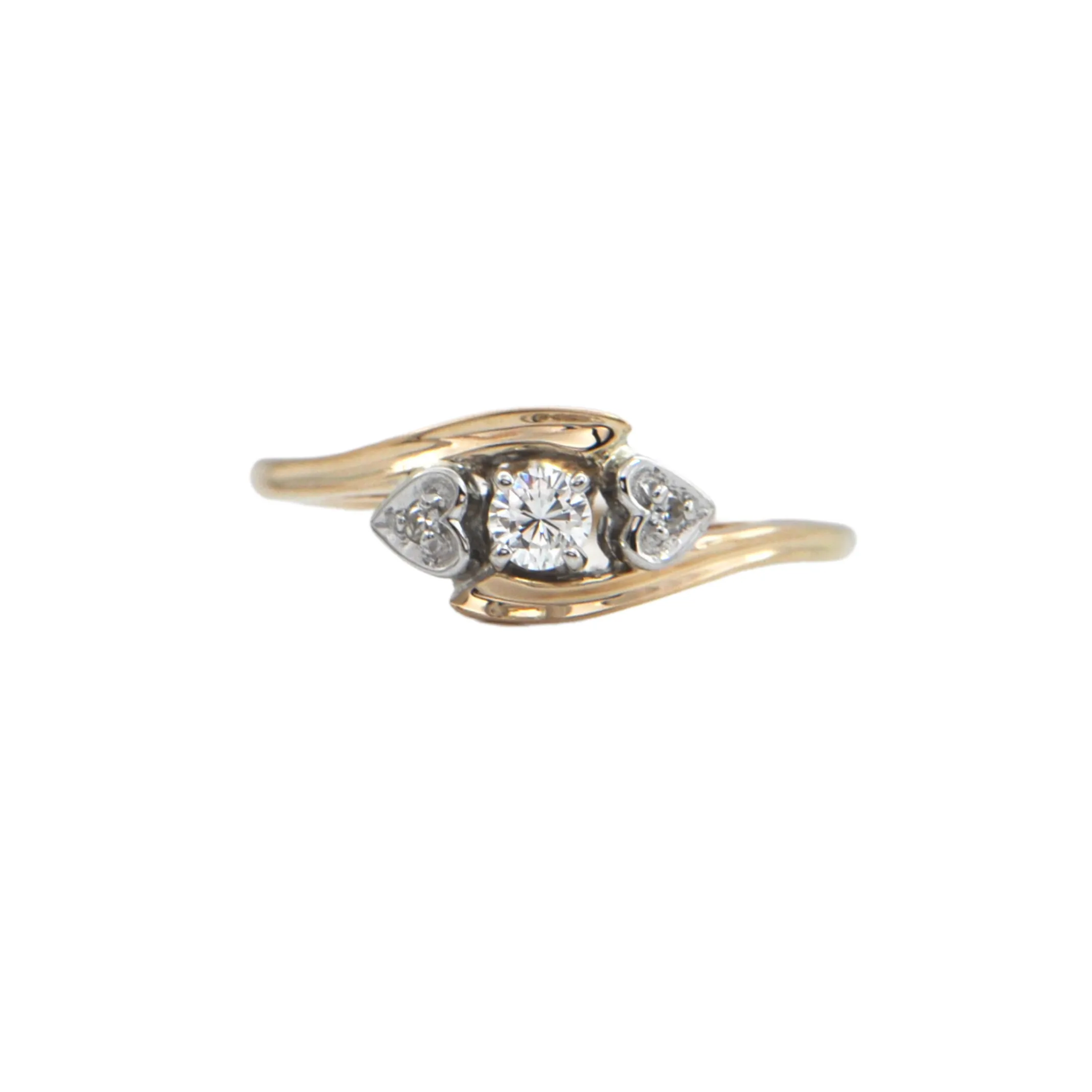 Estate Diamond 14K Gold Trilogy Ring