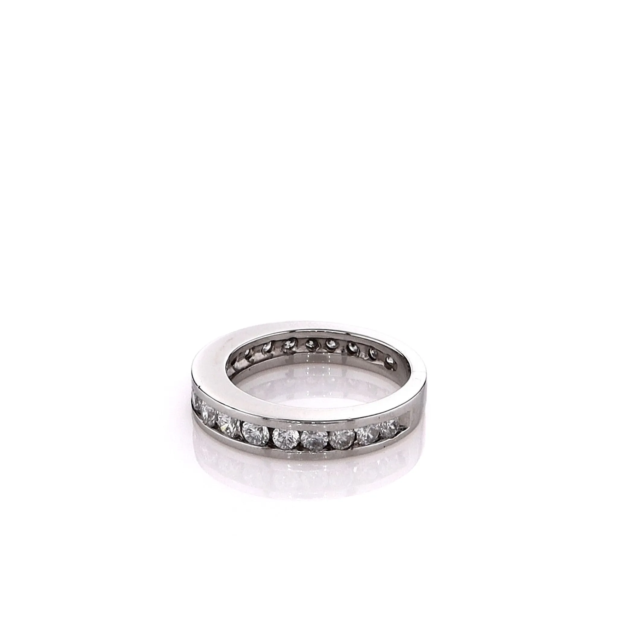 Estate Platinum 20 Channel Set Diamond Wedding Band