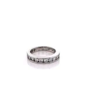Estate Platinum 20 Channel Set Diamond Wedding Band