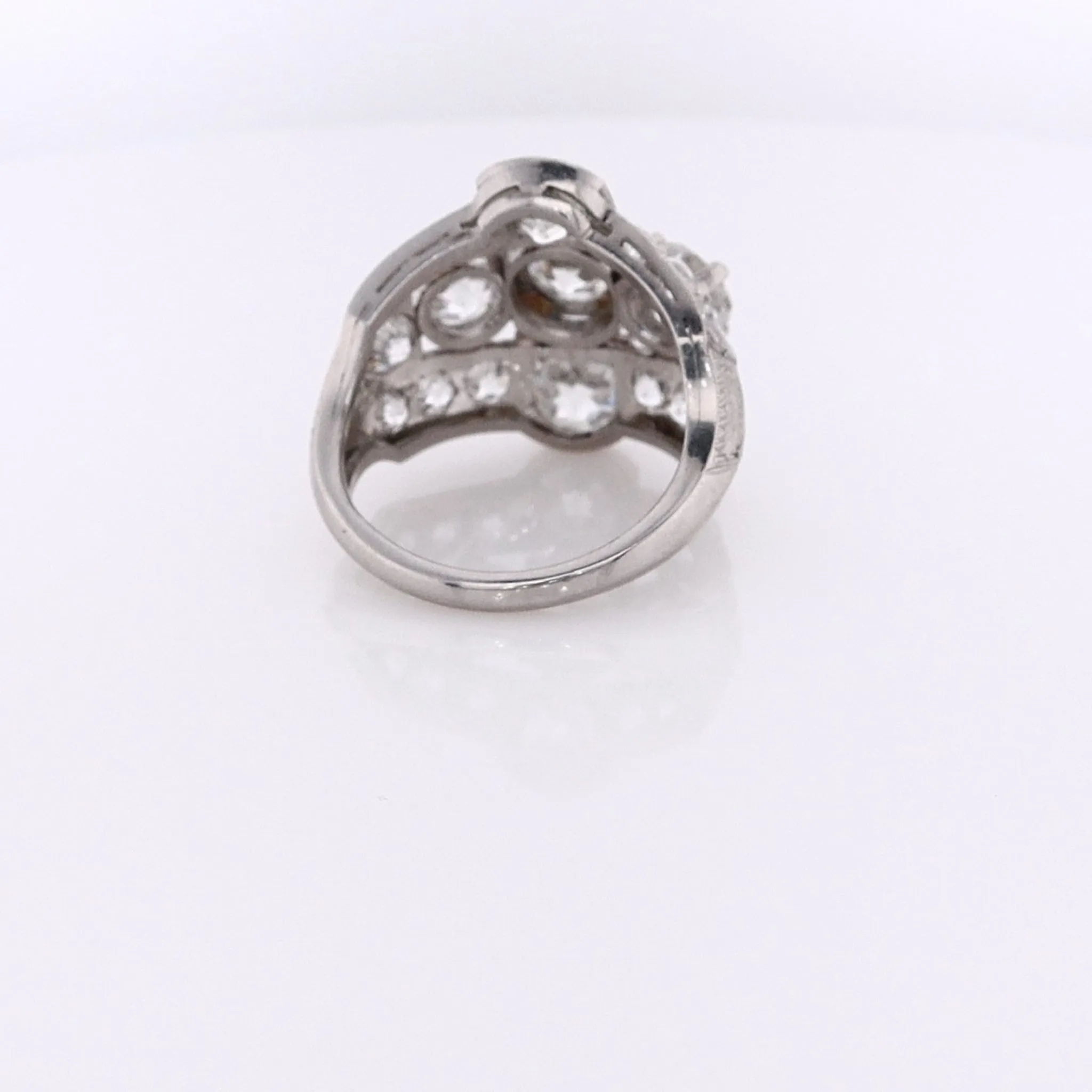 Estate Platinum Milgrain and Old European Diamond Ring