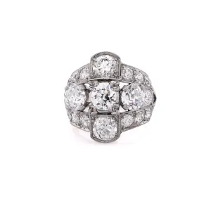 Estate Platinum Milgrain and Old European Diamond Ring