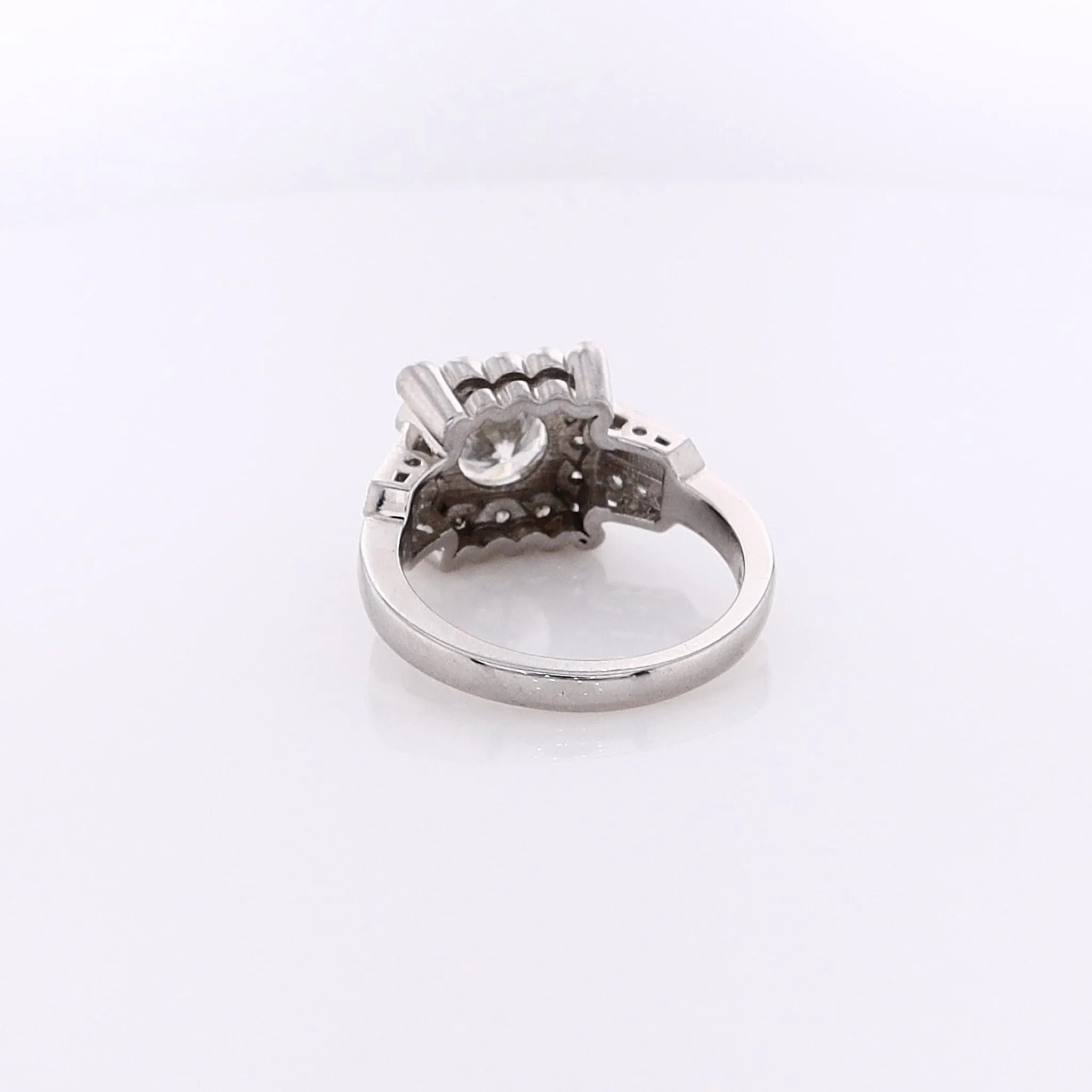 Estate Platinum Milgrain Diamond Engagement Ring